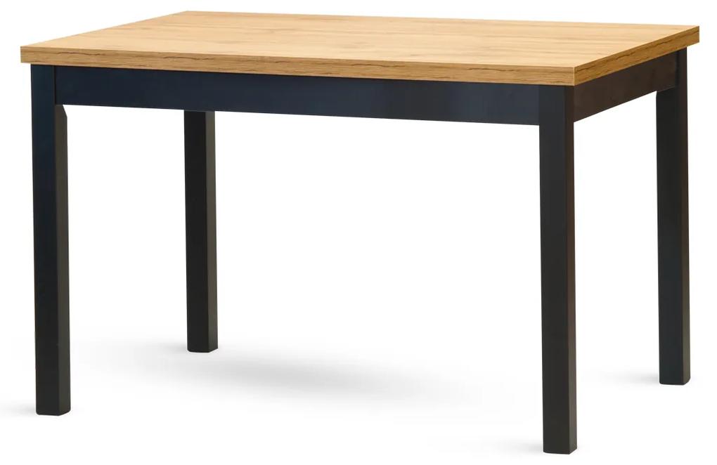 Stima stôl W 23 Odtieň: Dub Wotan, Odtieň nôh: Čierna, Rozmer: 140 x 80 cm + 40 cm