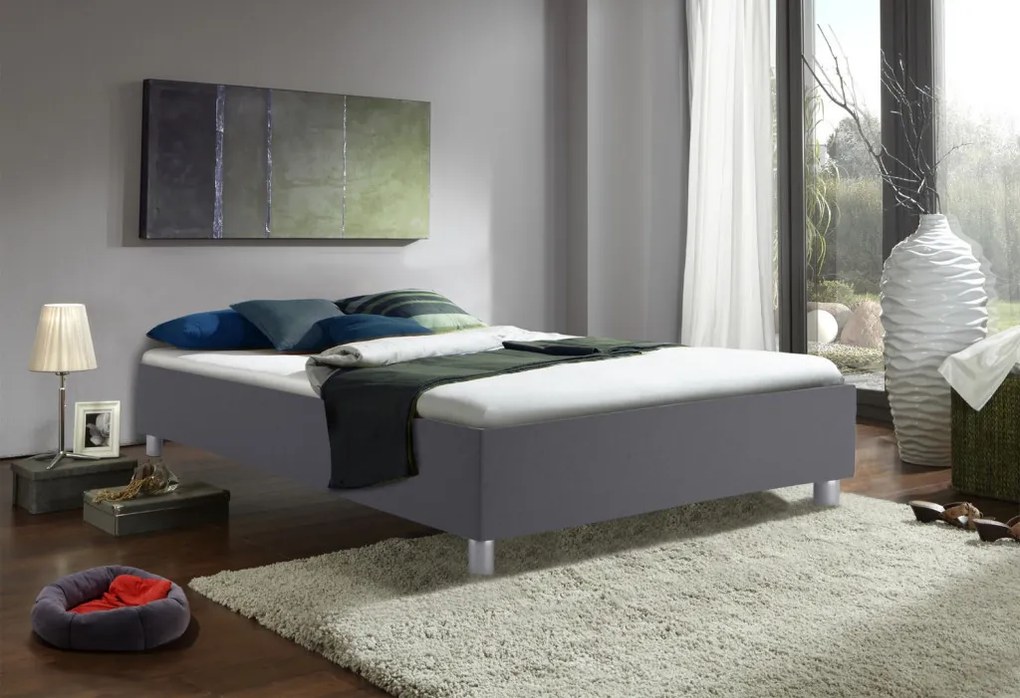 Posteľ Studio 140x200 cm, tmavo šedá látka