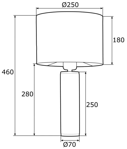 Argon 4232 - Stolná lampa ALMADA 1xE27/15W/230V čierna/biela/mosadz