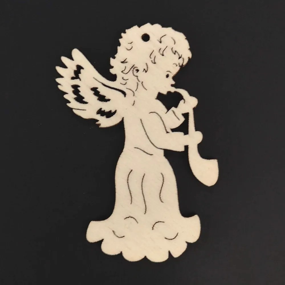 AMADEA Drevená ozdoba anjel so saxofónom 8 cm