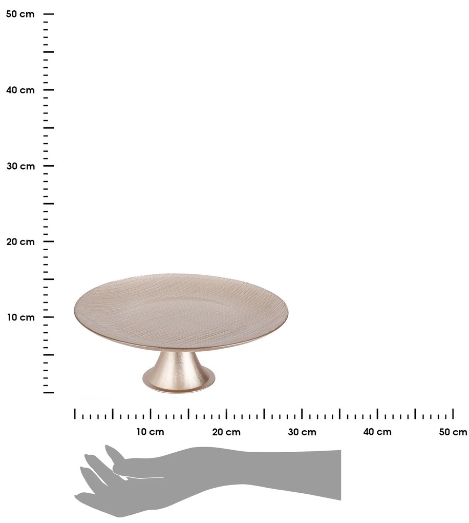 Sklenený servírovací podnos na nohe Champagne, (fi) 28 cm