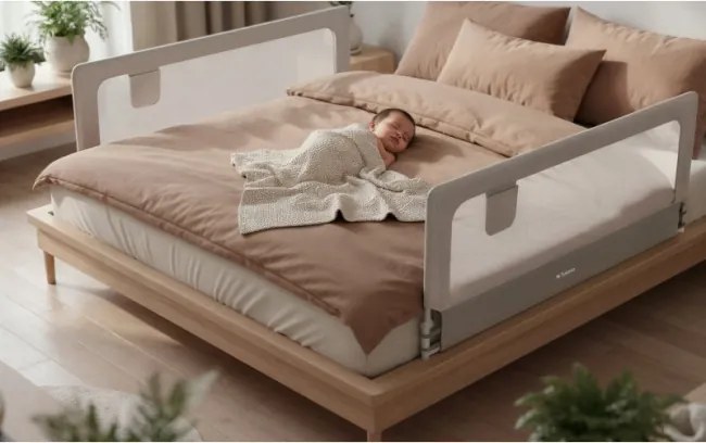 Bezpečnostná zábrana na posteľ Cover 30 biela / sivá 200 cm