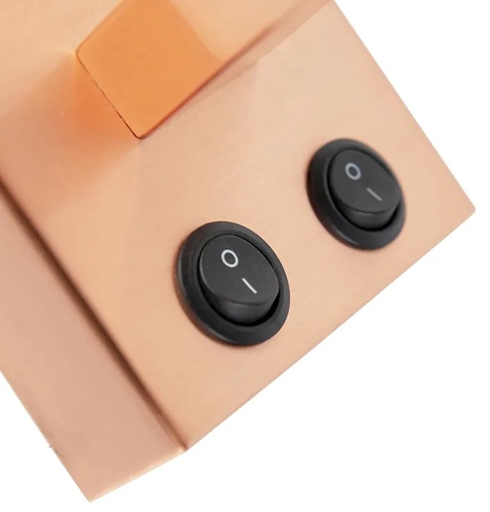 Art Deco nástenná lampa medená s bielym tienidlom - Brescia