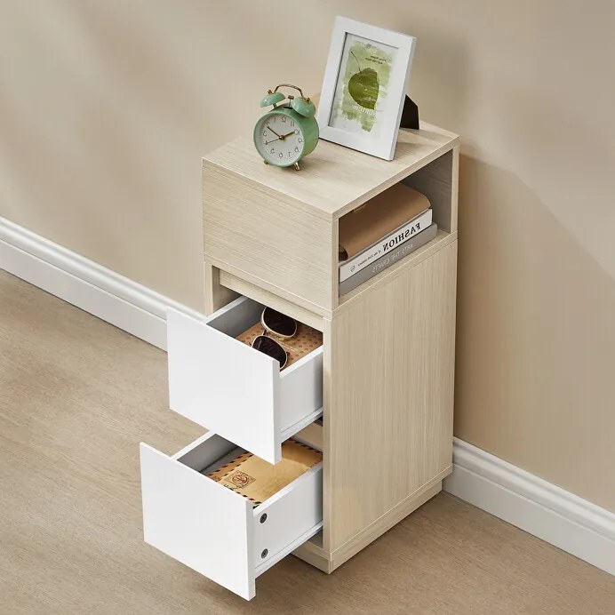 Autronic BONTEC Odkladací stolík 25x30x65cm, mdf, drevo, ANT-E1065 BK Farba: Čierna