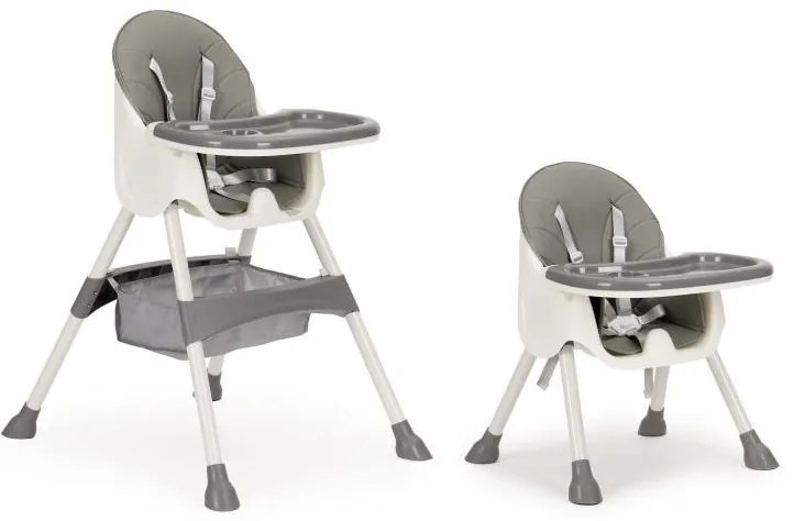 ECOTOYS Detská jedálenská stolička 2v1 Grey
