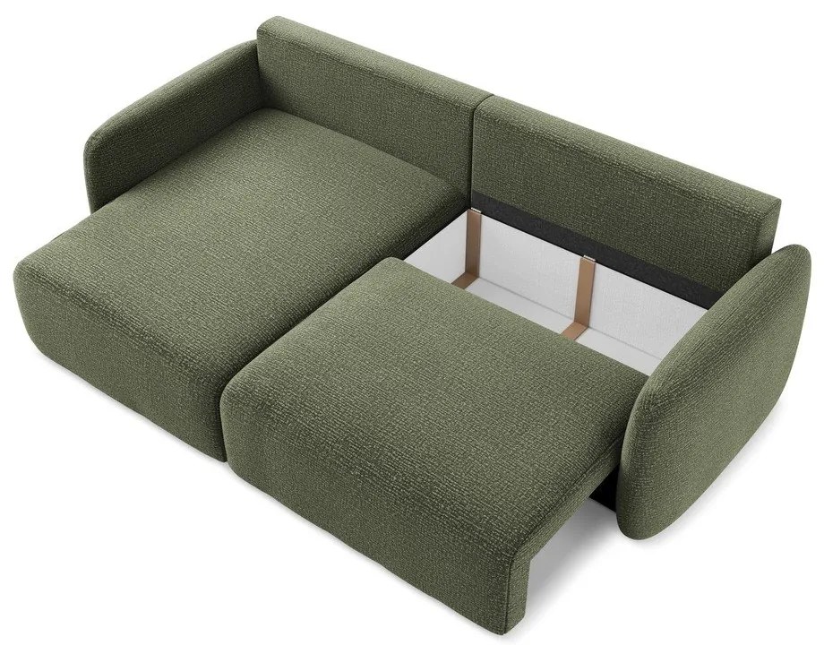 Zelená rozkladacia/s úložným priestorom rohová pohovka (ľavý roh) Kalena – Makamii