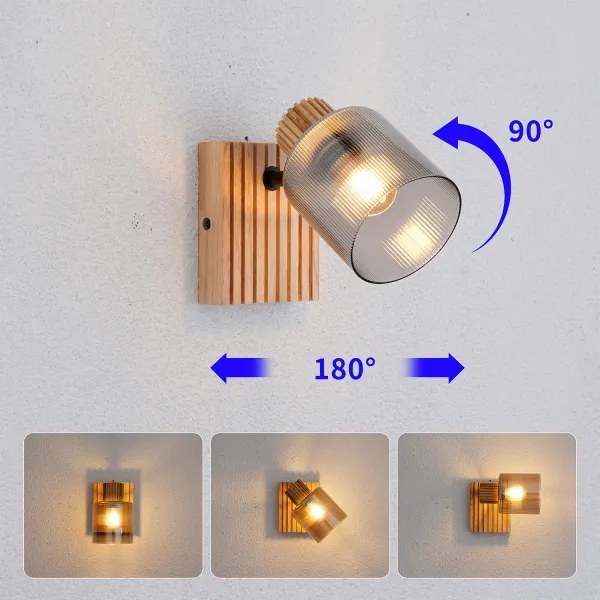 Brilagi - Nástenné bodové svietidlo HYGGE 1xE14/15W/230V drevené/dymové