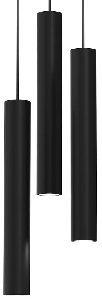 Závesné svietidlo Hudson, 3x čierne kovové tienidlo, b, o