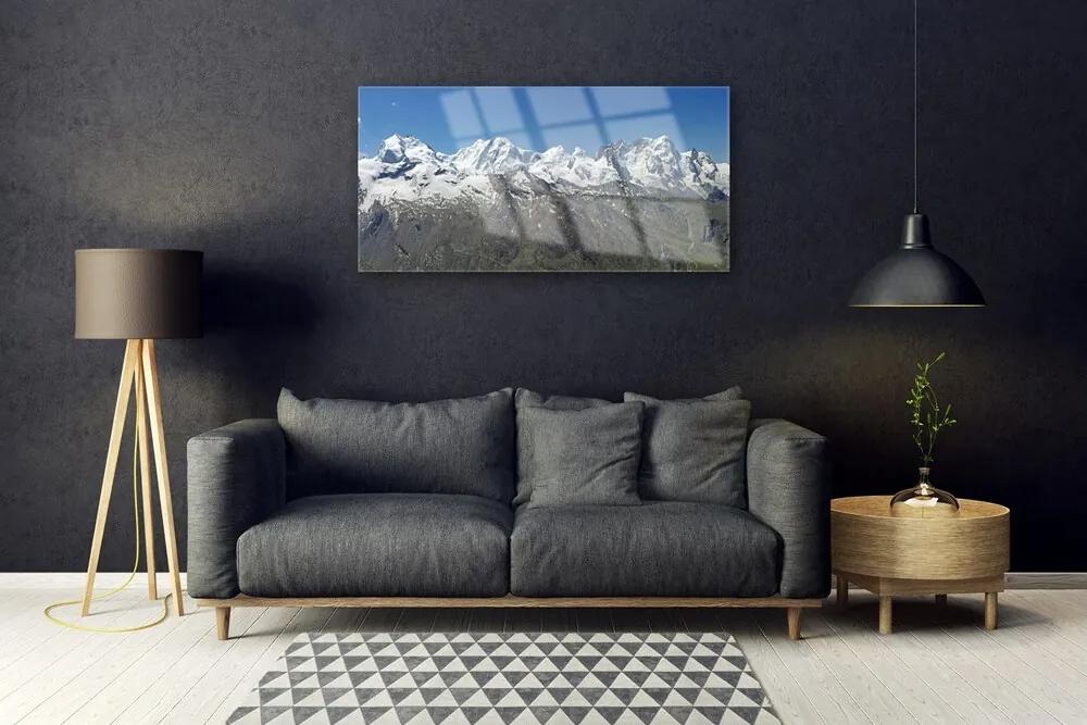 Skleneny obraz Hory sneh príroda 140x70 cm