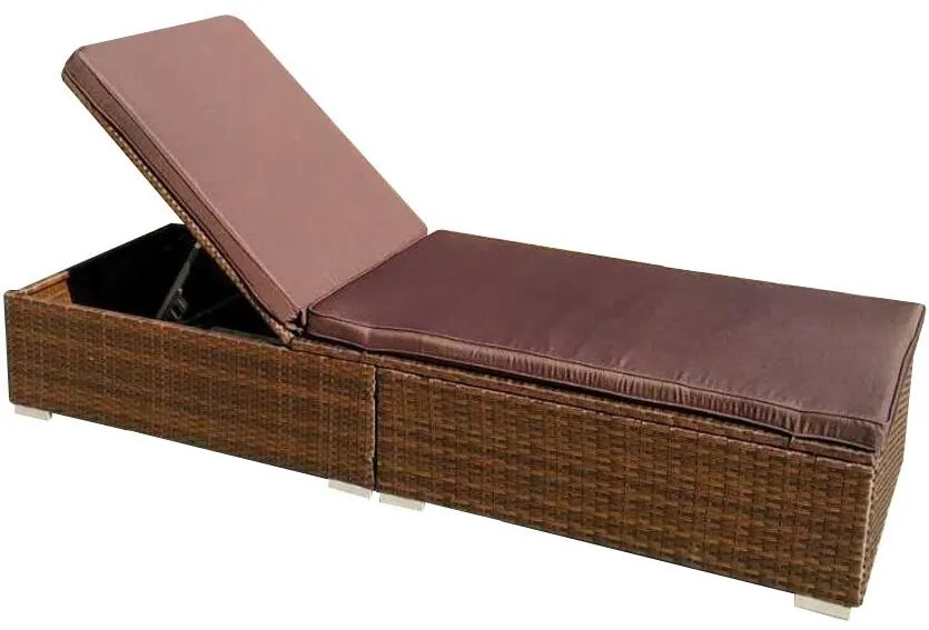 Záhradné ležadlo New York hnedé