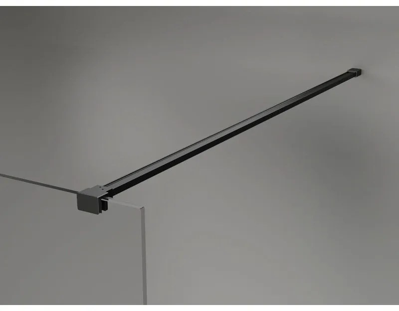 Mexen Lunar sprchová stena ľavá 100 x 200 cm, 8mm číre sklo, čierna matná, 830-100-000-70-00-L