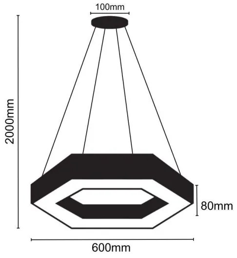 LED Luster na lanku LED/28W/230V 4000K pr. 60 cm