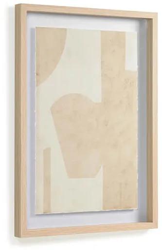 Obraz etennan s geometrickými tvarmi 50 x 70 cm béžový MUZZA
