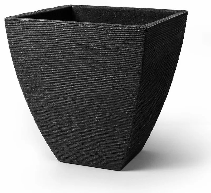 Ryhovaný kvetináč 40 x 40 x H 42 cm antracit