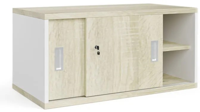 Nadstavba zasúvacia MIRELLI, 800 x 400 x 400 mm, biela/dub sonoma