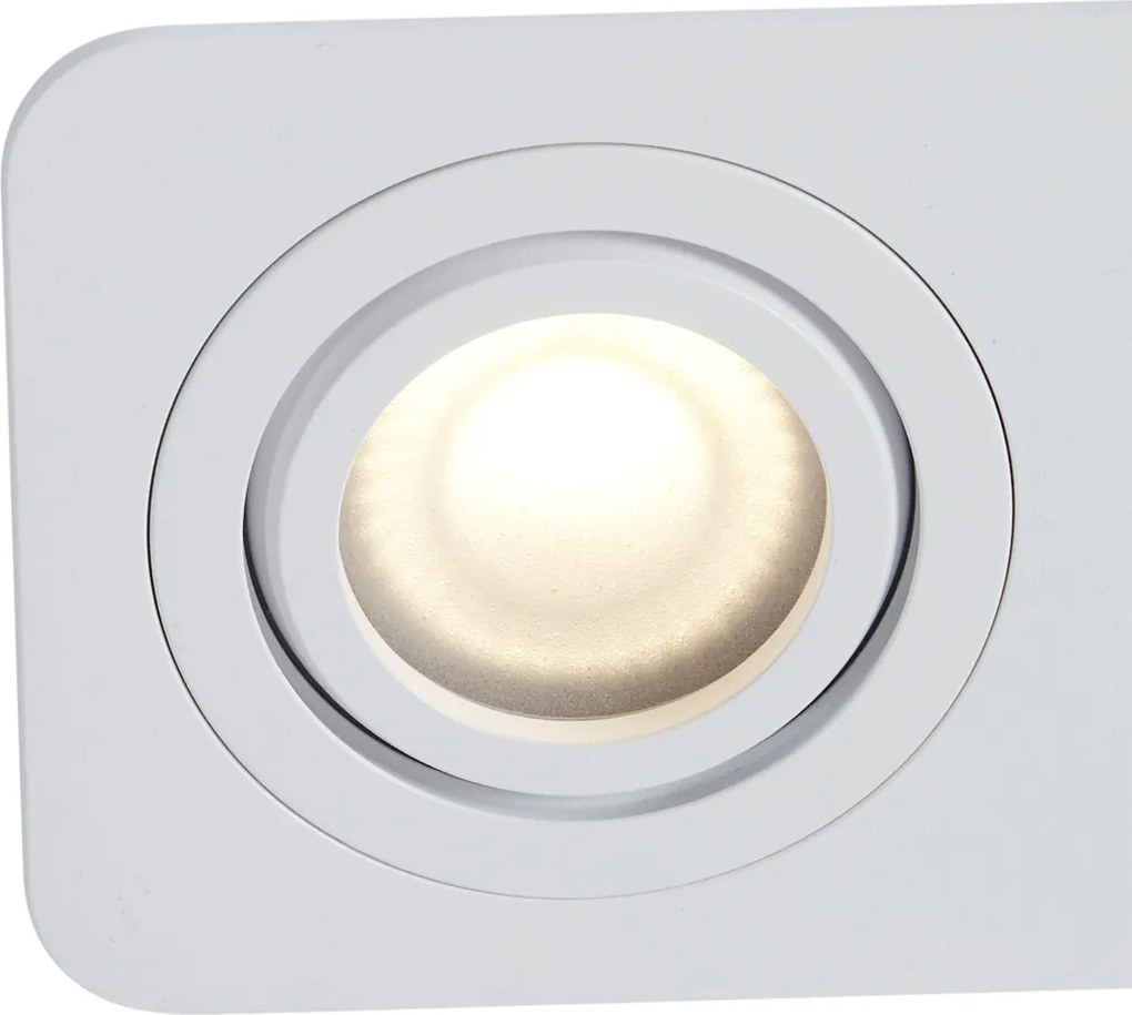 Sada 6 zaoblených zapustených bodových svetiel biela GU10 50 mm otočné a naklápacie IP44 2-svetlá - Alberto