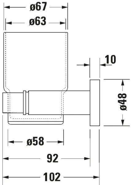 Duravit 99204600 - Nástenný držiak na zubné kefky D-CODE, pravý, matná čierna