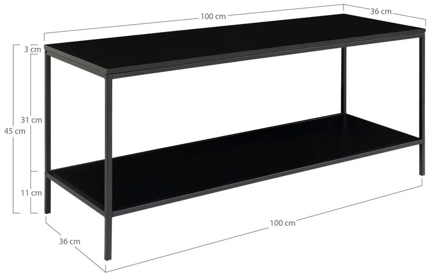 Čierny TV stolík 36x45 cm Vita - House Nordic