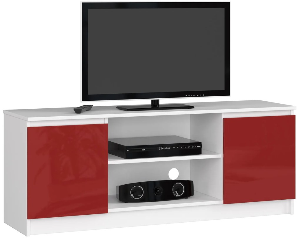 TV stolík Dariel (biela + červený lesk). Vlastná spoľahlivá doprava až k Vám domov. 1069771
