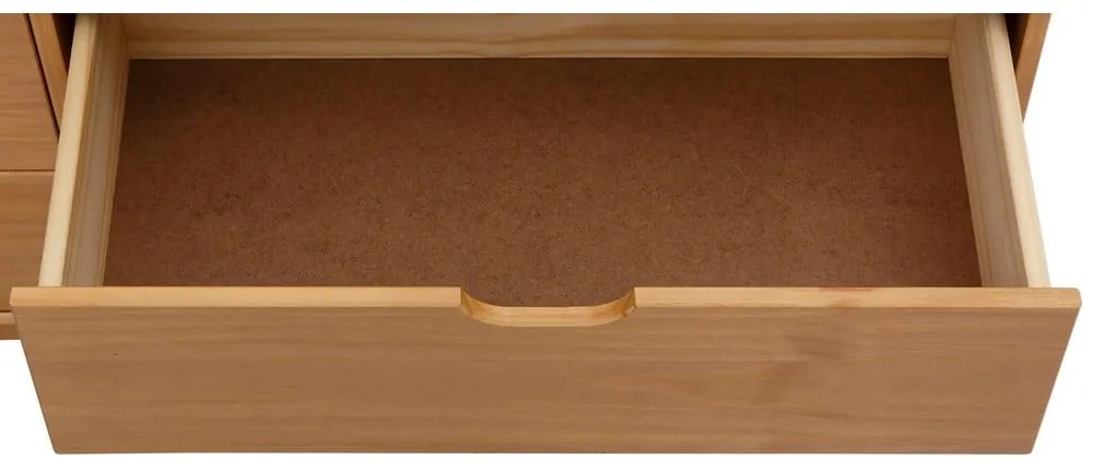 Nízka komoda z borovicového dreva v prírodnej farbe 150x75 cm Post – Støraa