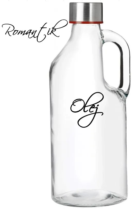 Orion Sklenená fľaša na mlieko / olej / aviváž, s rúčkou a uzáverom so závitom, 1,15 l