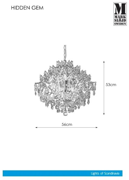 Markslöjd 107415 - Krištáľový luster na reťazi HIDDEN 6xE14/40W/230V