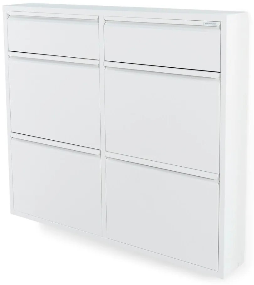 Biela kovová výklopná skrinka na topánky 98x86x15 cm Billy – Spinder Design