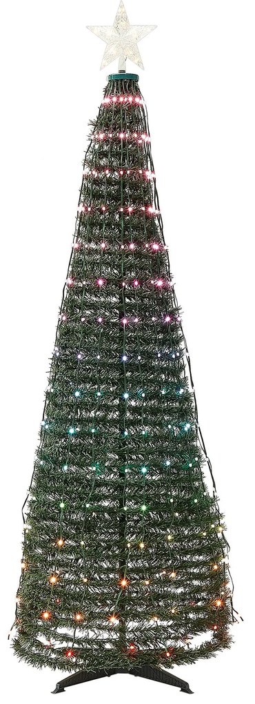 Vianočný stromček s viacfarebnými inteligentnými LED svetielkami a aplikáciou 160 cm SAARLOQ Beliani