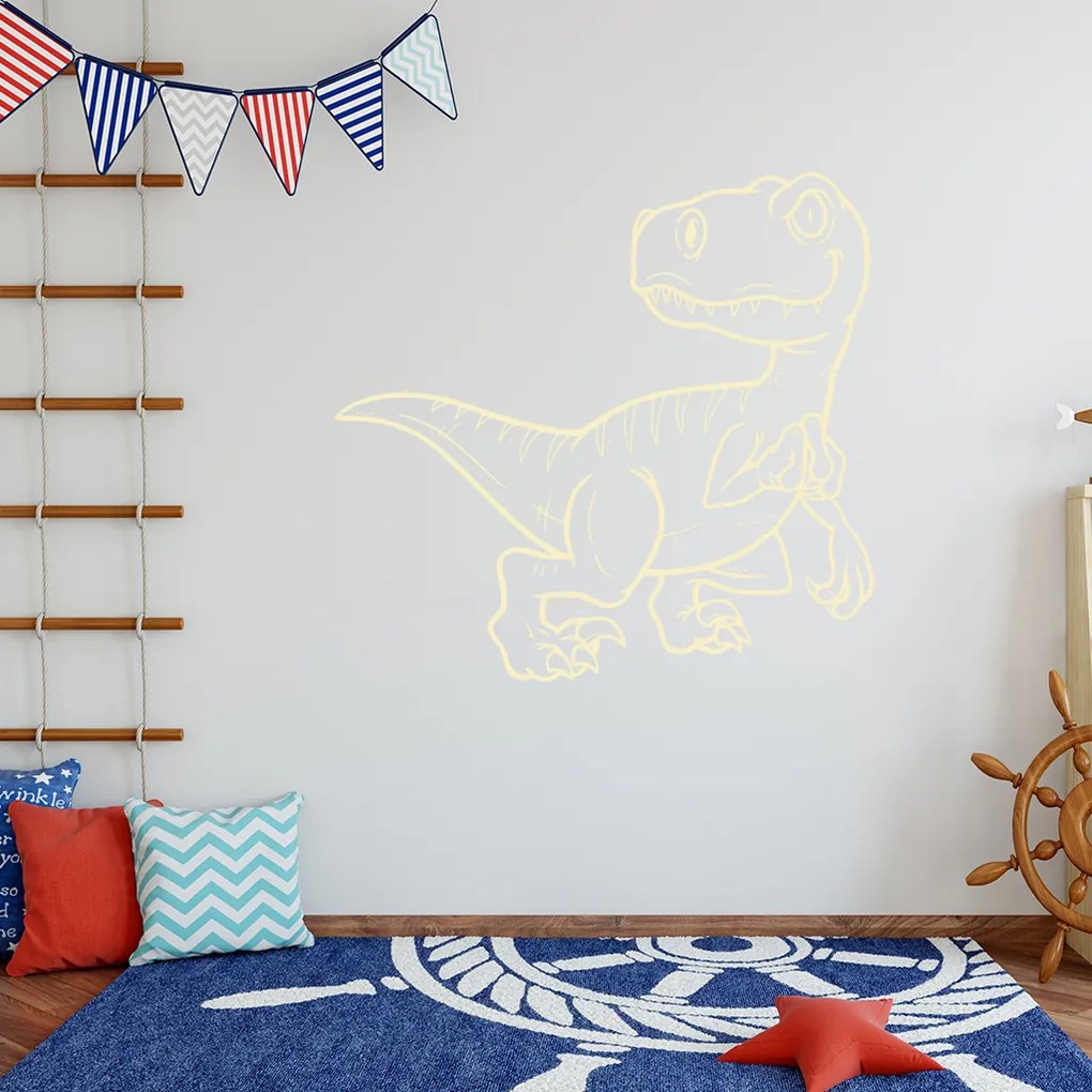 Veselá Stena Samolepka Dinosaurus Farba: zelená, Veľkosť: 40 x 38 cm
