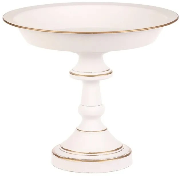 Aranžovacia kovová misa na stojane 26 cm, biela, 26 cm