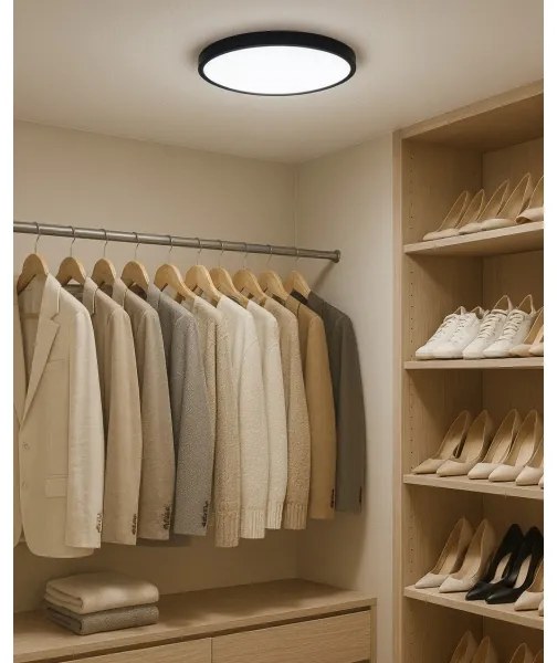 LED stropné svietidlo LED/24W/230V 3000/4000/6500K pr. 30 cm čierna