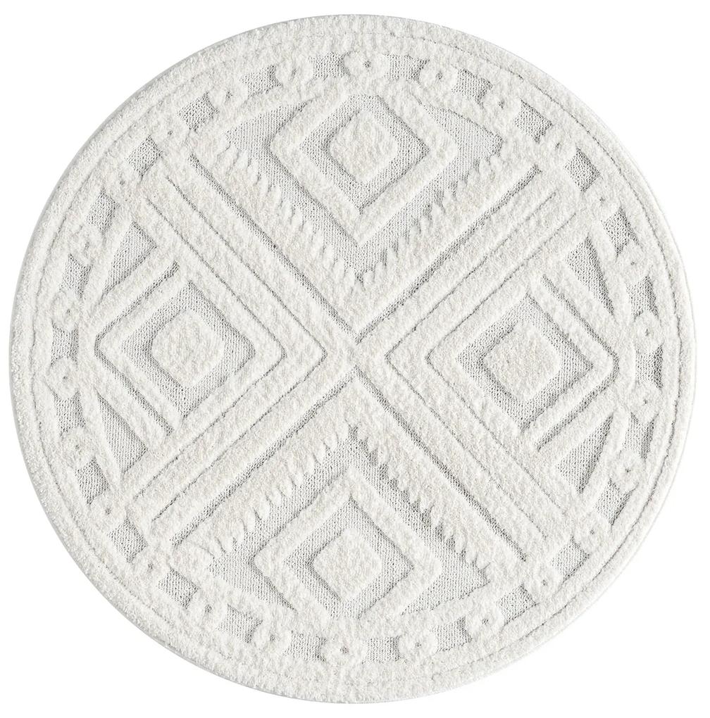 Dekorstudio Moderný okrúhly koberec FOCUS 777 krémový Priemer koberca: 200cm