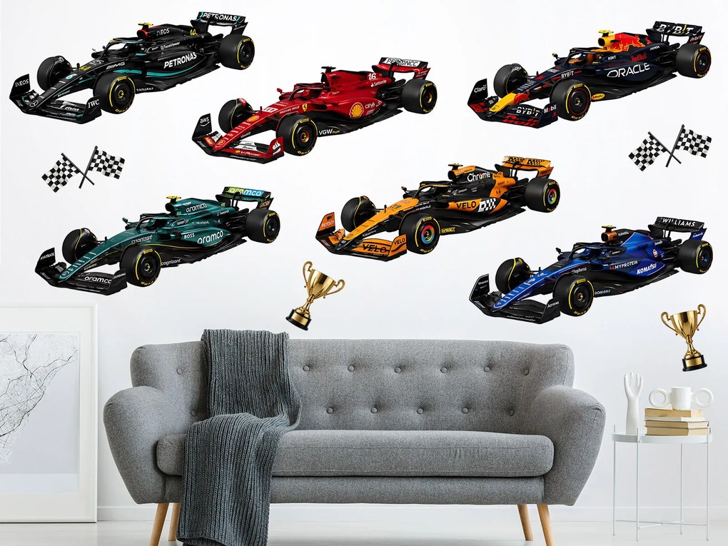 Farebné vzorce F1 textilní prelepiteľná nálepka na stenu list 75 x 42 cm