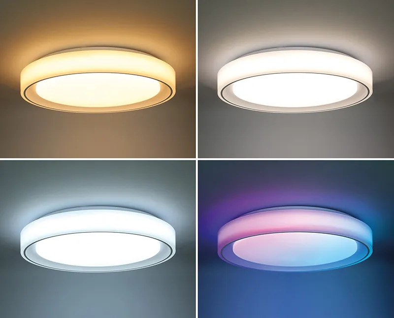 SOLIGHT LED osvetlenie s diaľkovým ovládačom Floco, 30W + 6W RGB, 2100lm, 40cm, CCT