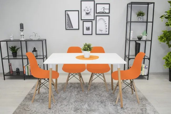 Set dvoch jedálenských stoličiek OSAKA oranžové (hnedé nohy) 2ks