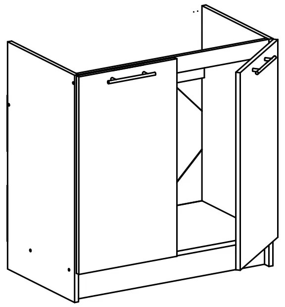 Drezová kuchynská skrinka Fabiana S-80ZL - dub sonoma / biela