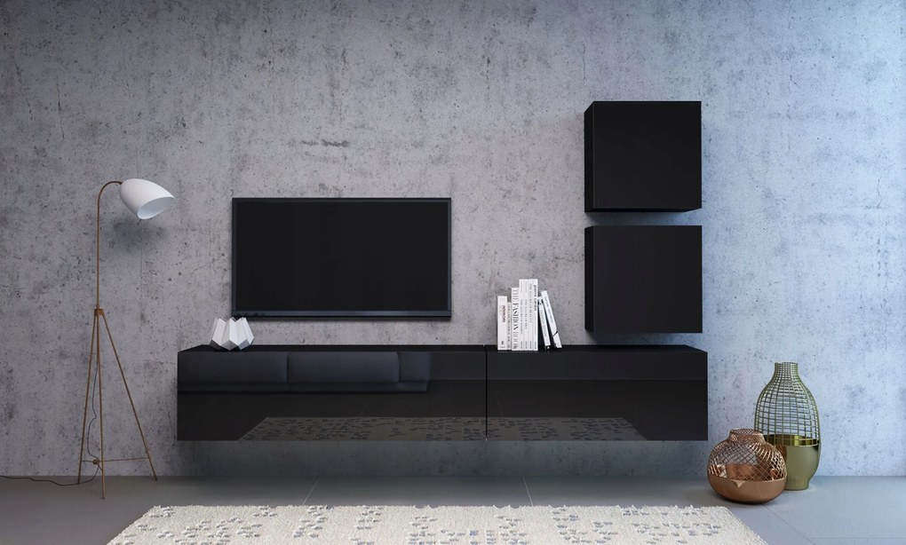 Nástenná skriňa Vivien 50 cm čierny lesk