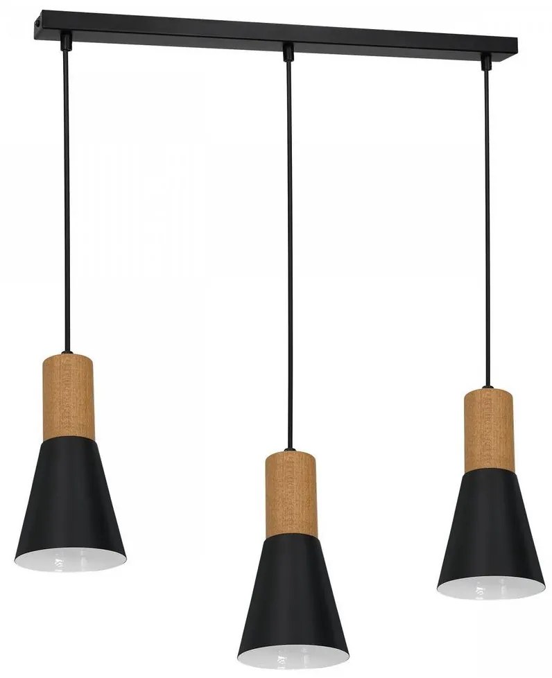 Luster na lanku EDMON 3xE27/60W/230V čierna