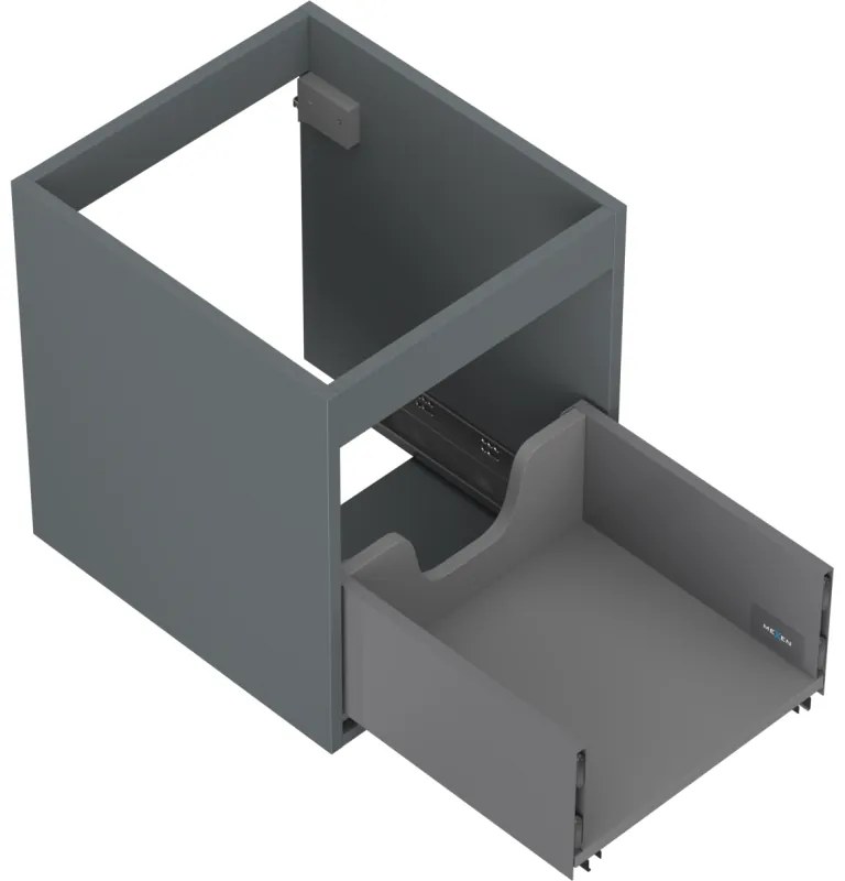 Mexen Box-A, závesná skrinka 40 cm, 1 zásuvka, grafitová matná, 91AX0-0400-470-1-66