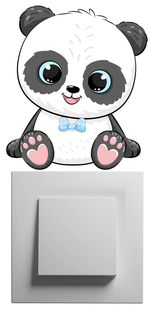 PIPPER. Samolepka nad vypínač „Panda - chlapec“