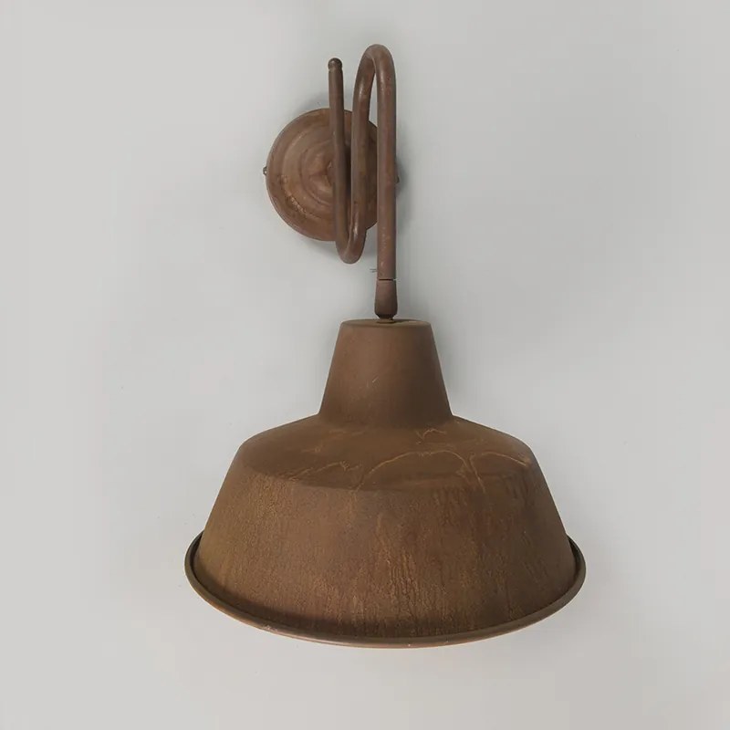 Priemyselná nástenná lampa hrdzavá so zlatým vnútorným priestorom - Factory