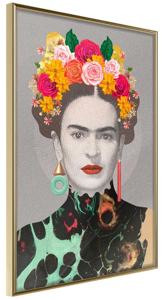 Artgeist Plagát - Majestic Frida [Poster] Veľkosť: 20x30, Verzia: Zlatý rám
