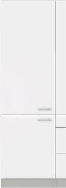 Vysoká kuchynská skriňa Bianka 60DK, 60 cm, biely lesk%