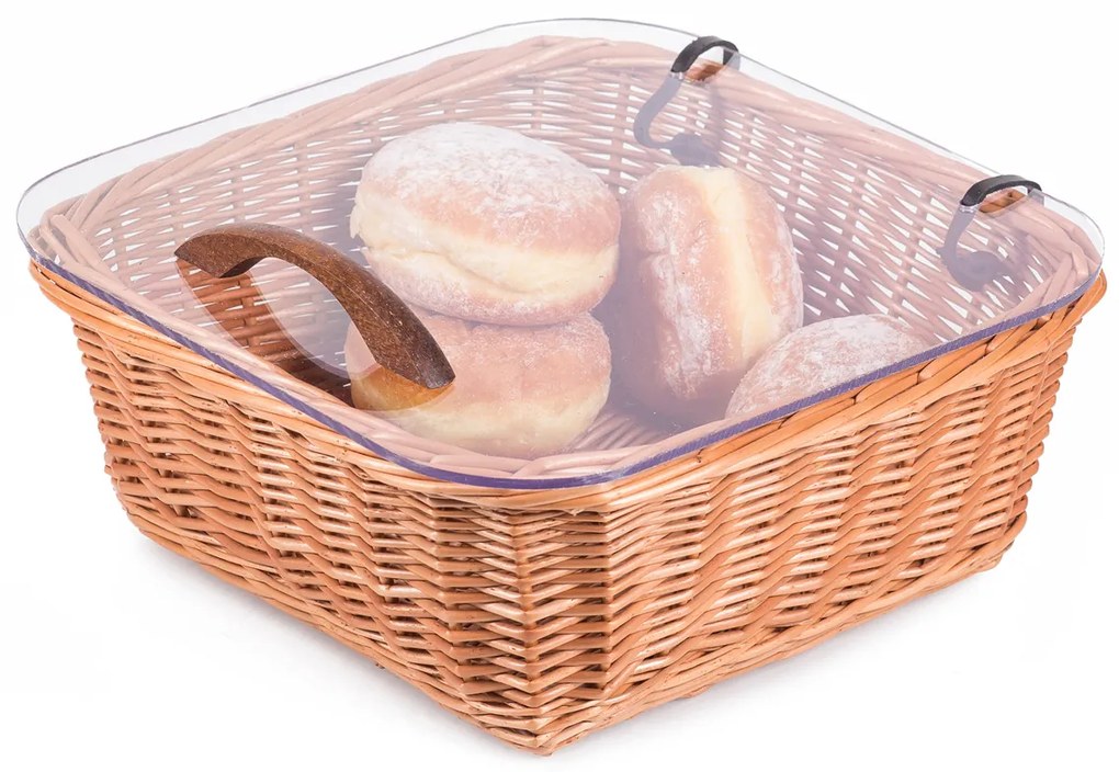 Kôš prútený s plastovým vekomš. 28 x hl. 28 x v. 11(cm)