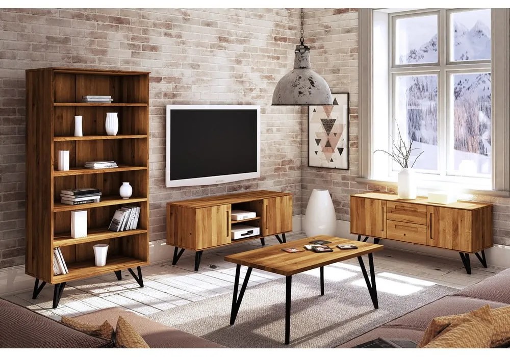 Knižnica z dubového dreva 91x185 cm Golo - The Beds