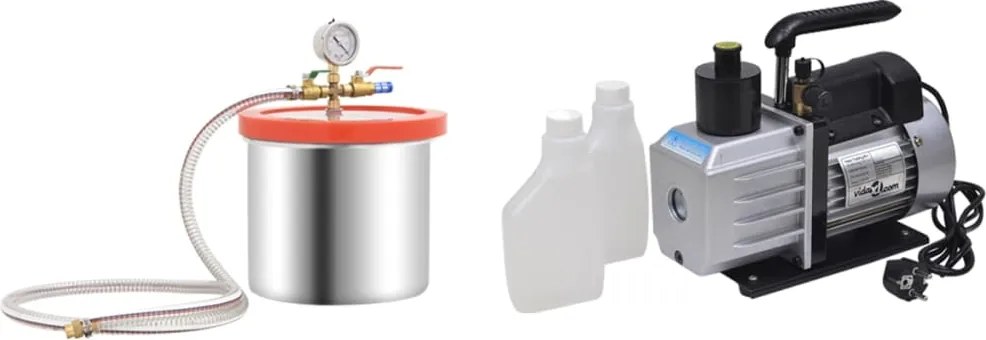 vidaXL Vákuová komora s 2-stupňovým čerpadlom 7,4 l