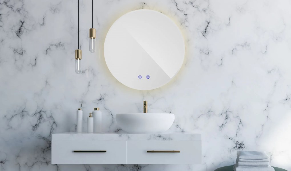 Okrúhle zrkadlo SMART 60 cm - s LED podsvietením a vyhrievaním