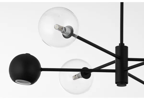 Jupiter 1995 - Luster na tyči MOKA 3xGU10/10W/230V + 3xG9/10W/230V čierna/číra