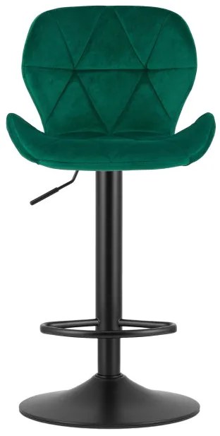 Set dvoch barových stoličiek WEST zamatové zelené (čierna noha) 2 ks