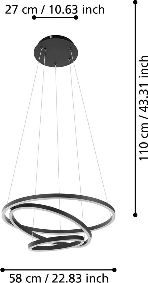 LED smart závesné svietidlo 43 W LOBINERO-Z – EGLO